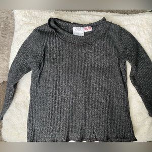 ❄️Zara baby gray ruched soft top size 9-12 months